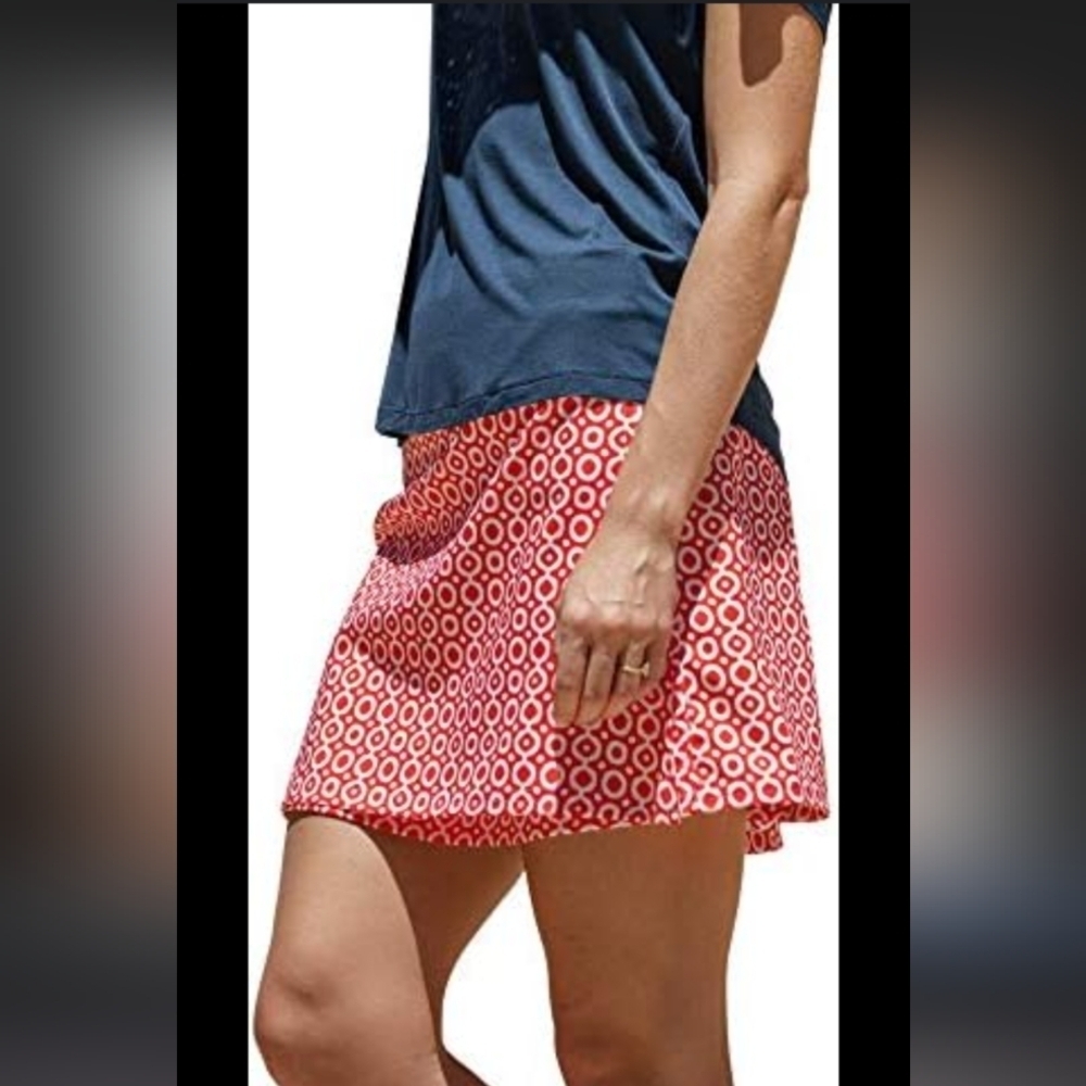 RipSkirt Hawaii Dot Red Adjustable Wrap Skirt Swim Cover Up Length 2 Size M NWOT